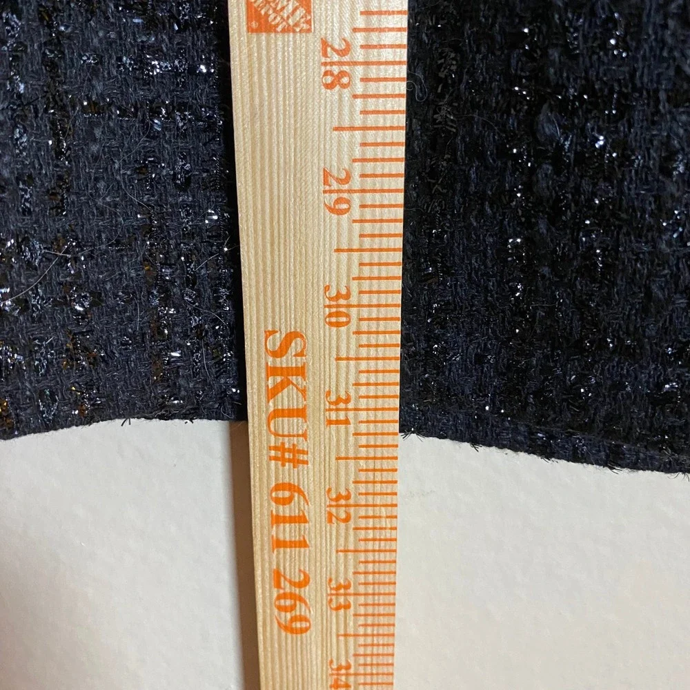 AQUA Black Tweed Mini Dress Off Shoulder Party Cocktail Rhinestone Buttons M - Picture 11 of 16